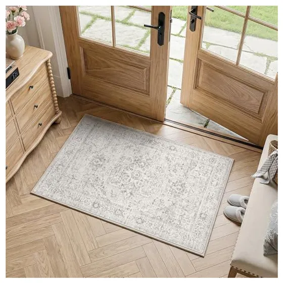 FMFUNCTEX Oriental Washable Rug & Runner — Grey